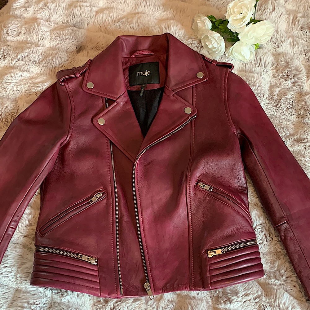 Designer Leather Jacket - Maje